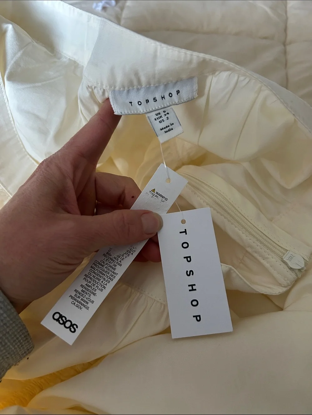 Topshop tiered ivory maxi skirt NEW Size Small
